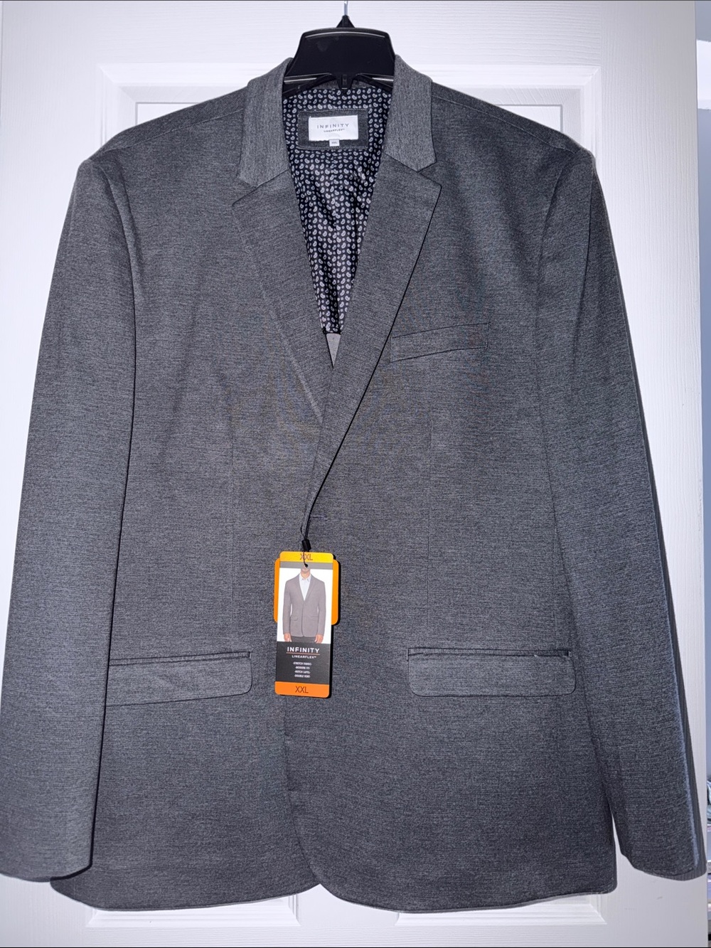 NWT INFINITY Men's Charcoal Gray Sport Coat - Single-Breasted Notch Lapel
